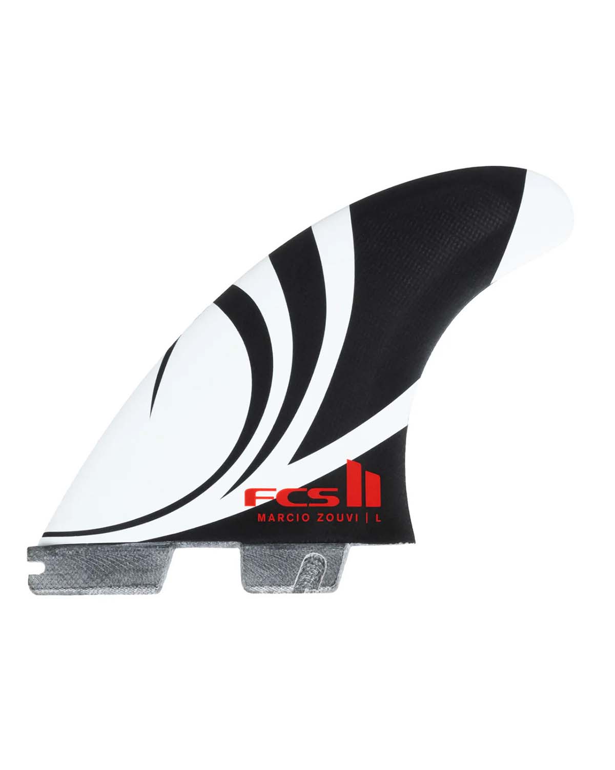 Fcs Fins II SHARPEYE PC CARBON BLACK/WHITE LARGE TRI RETAIL Tri-1