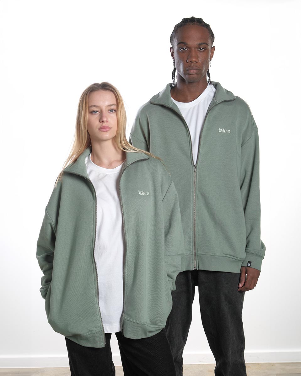 Taken Sweat Zip Hood WORLD Sage-10