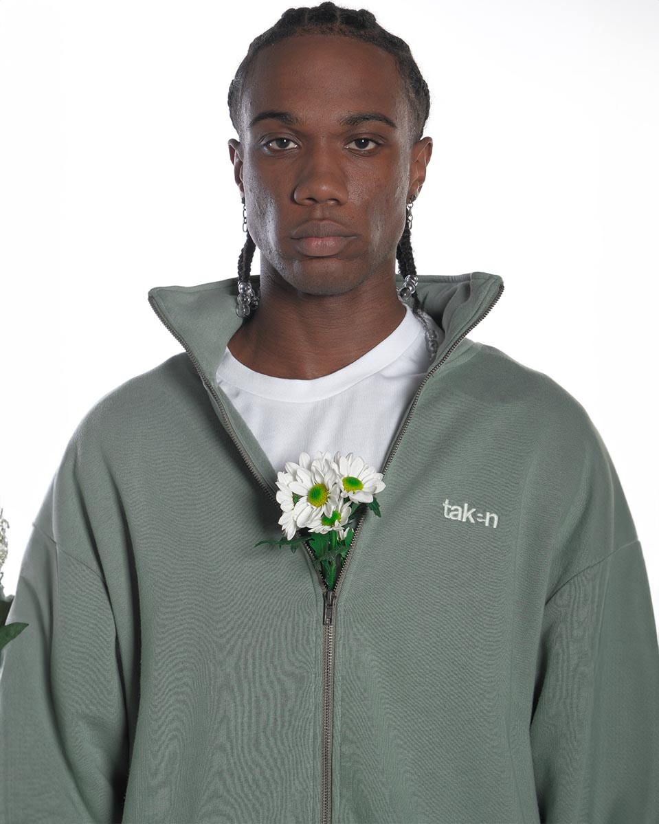 Taken Sweat Zip Hood WORLD Sage-11