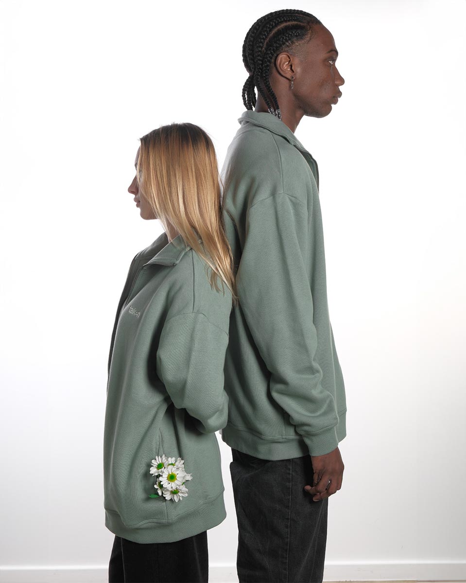 Taken Sweat Zip Hood WORLD Sage-3