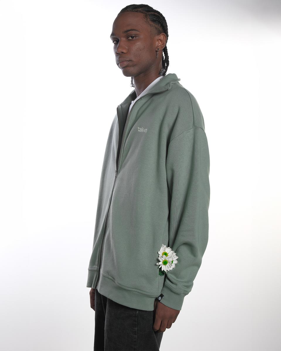 Taken Sweat Zip Hood WORLD Sage-4