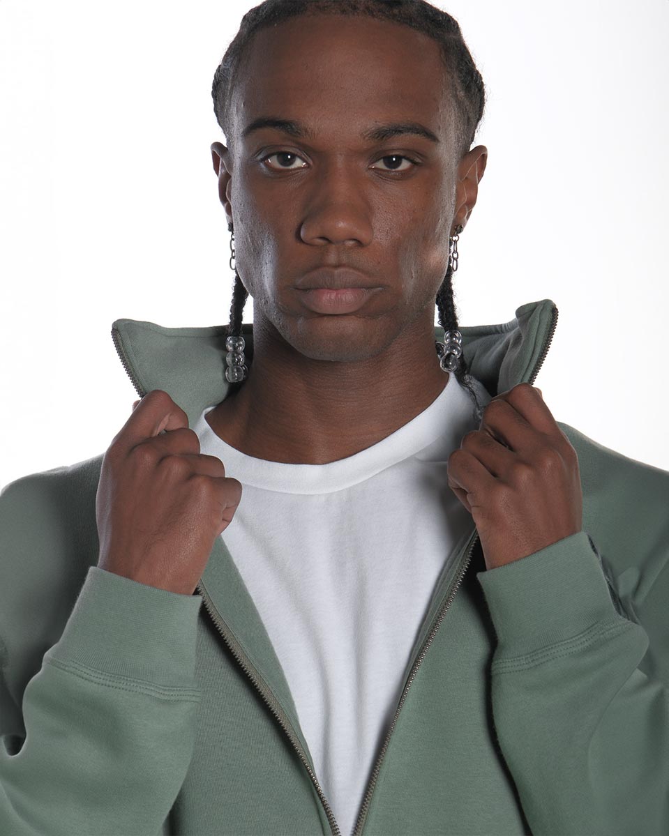 Taken Sweat Zip Hood WORLD Sage-9