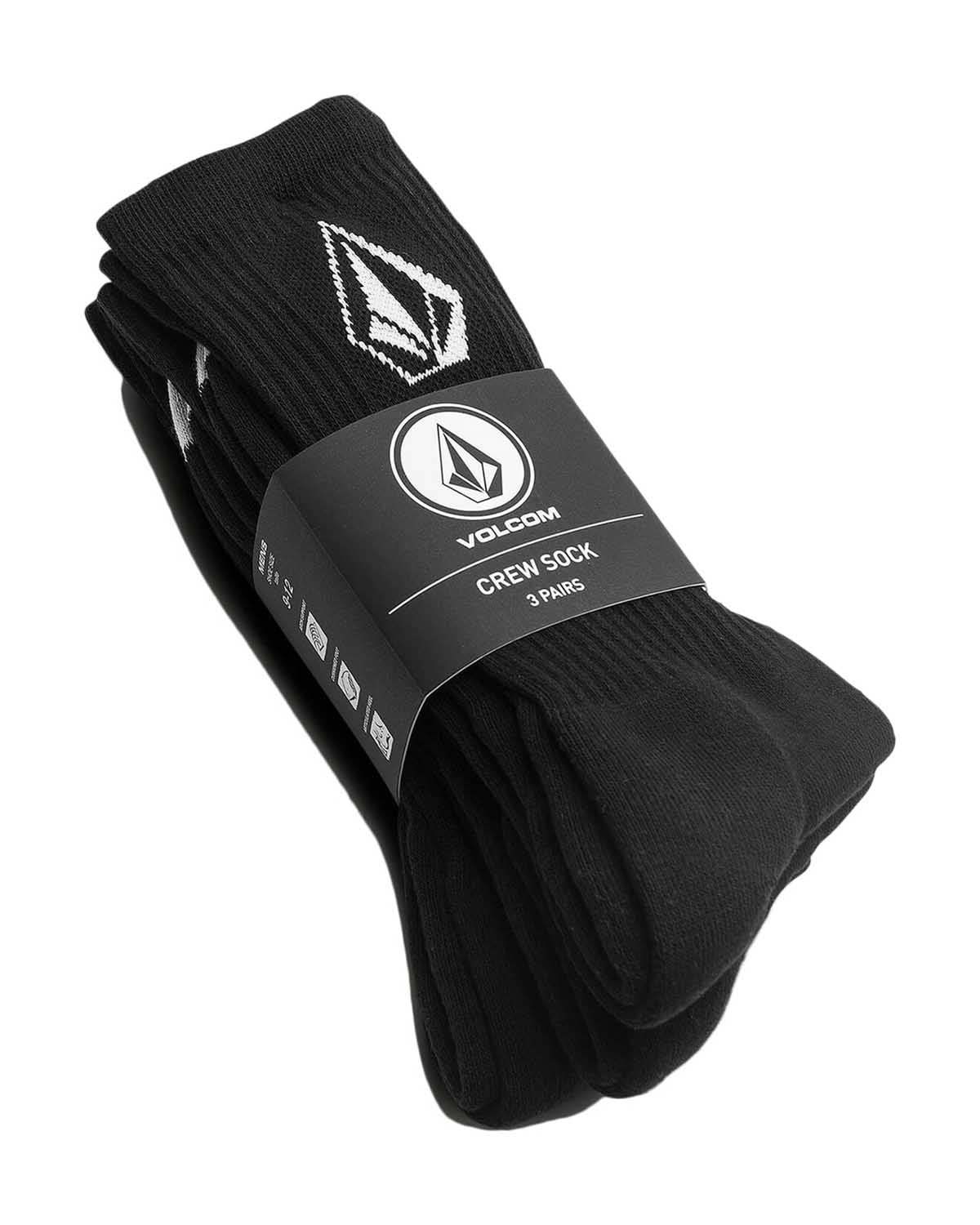 Volcom Socks FULL STONE 3 PACK Black-2
